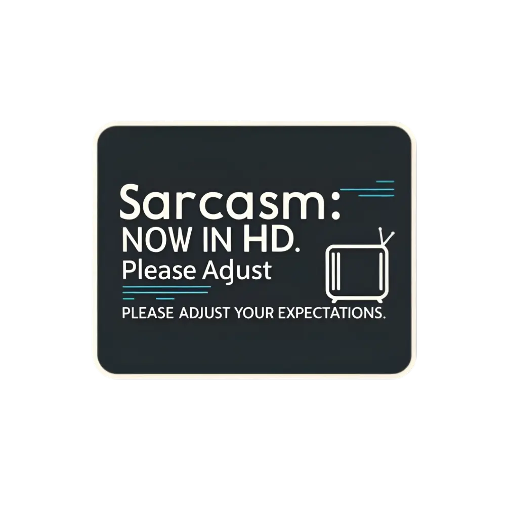 Sarcasm Now In Hd - Premium Vinyl Sticker