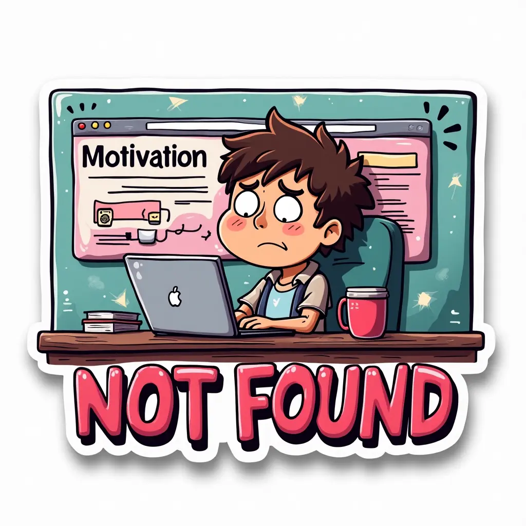 Motivation Not Found - Premium Vinyl Sticker