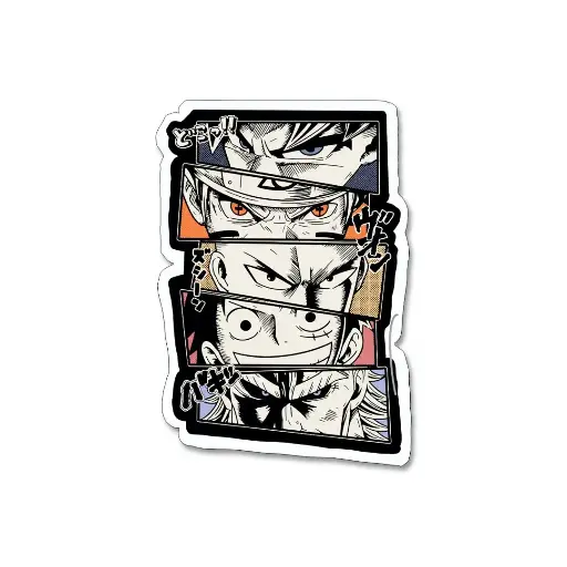 [ST_PVS_018] Goku Naruto Monkey D- Premium Vinyl Sticker