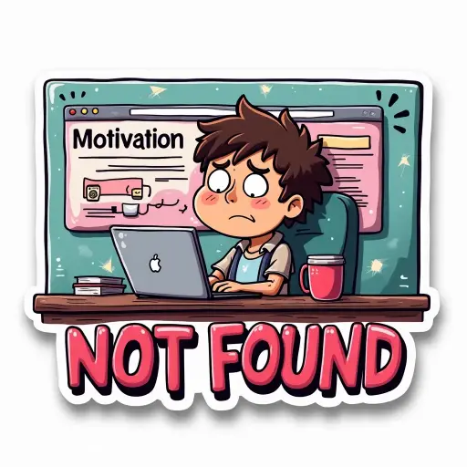 [ST_PVS_066] Motivation Not Found - Premium Vinyl Sticker
