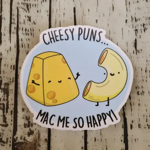 [ST_FMS_035]  Cheesy Puns..- Magnetic Sticker 